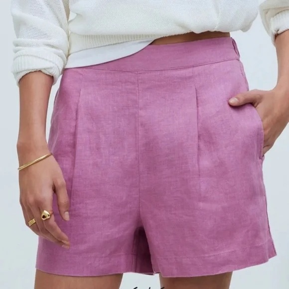 Madewell Clean Pull-On Shorts in 100% Linen Size M - Picture 1 of 5